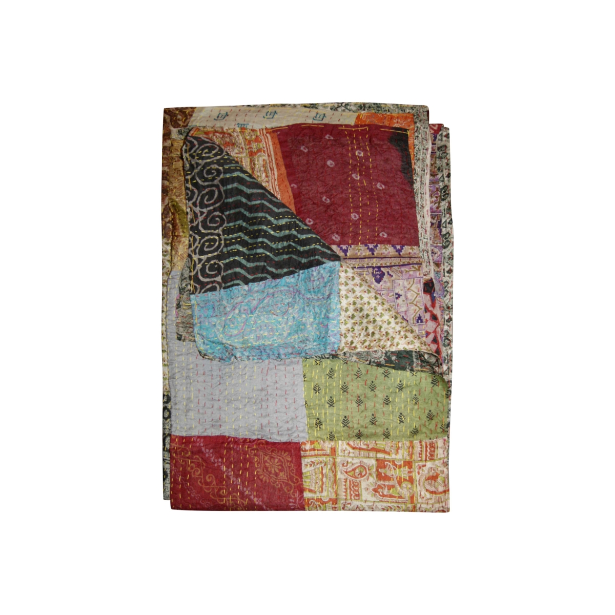 293217 0.1 X 60 X 90 In. Kantha Silk Throw Quilt Blanket