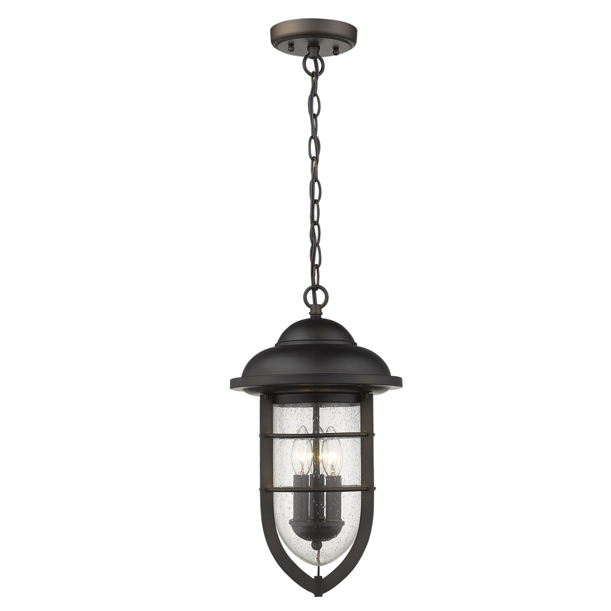 Picture of HomeRoots 397961 18.5 x 10 x 10 in. Dylan 3-Light Oil-Rubbed Bronze Hanging Lantern