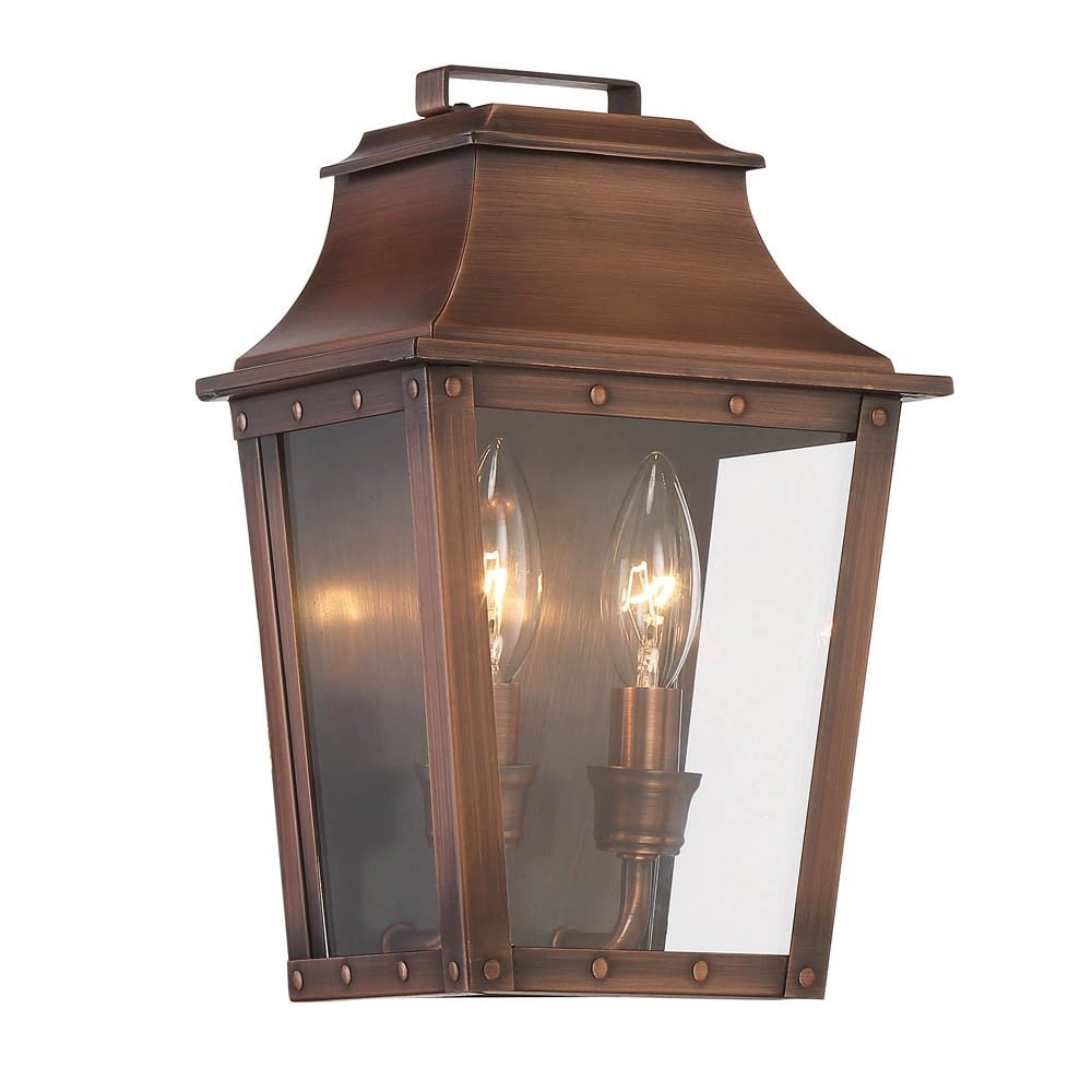 Picture of HomeRoots 398424 11.5 x 7.5 x 5.25 in. Coventry 2-Light Copper Patina Pocket Wall Light