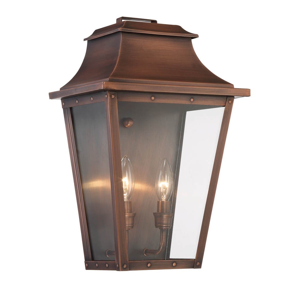 Picture of HomeRoots 398426 17.25 x 11 x 7.75 in. Coventry 2-Light Copper Patina Pocket Wall Light