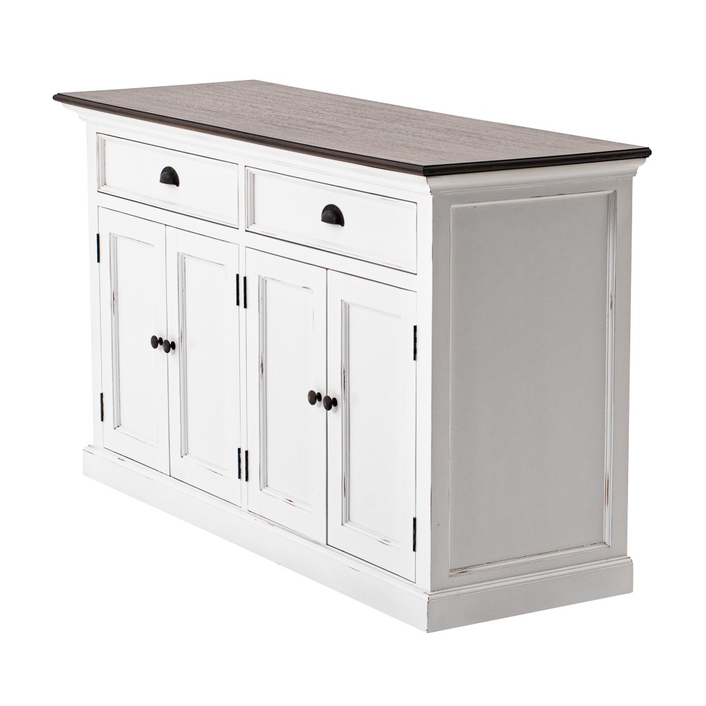 Picture of Homeroots 388226 33.46 x 57.09 x 19.69 in. Modern Farmhouse Buffet Server, Brown & White
