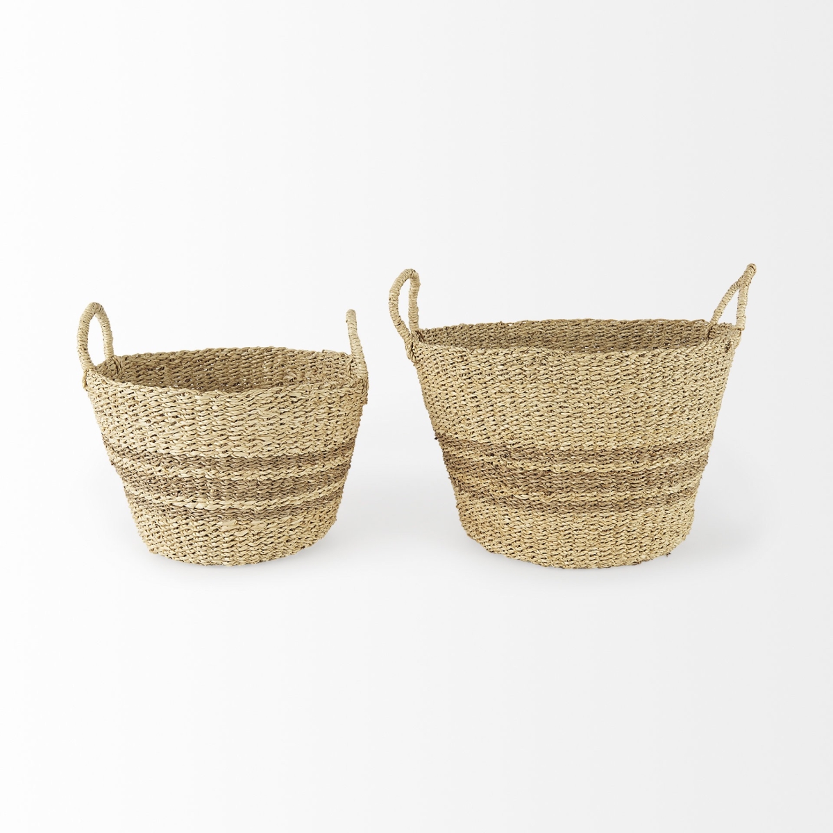 Picture of HomeRoots 392170 11.81 x 17.71 x 17.71 in. White Detailed Wicker Storage Baskets