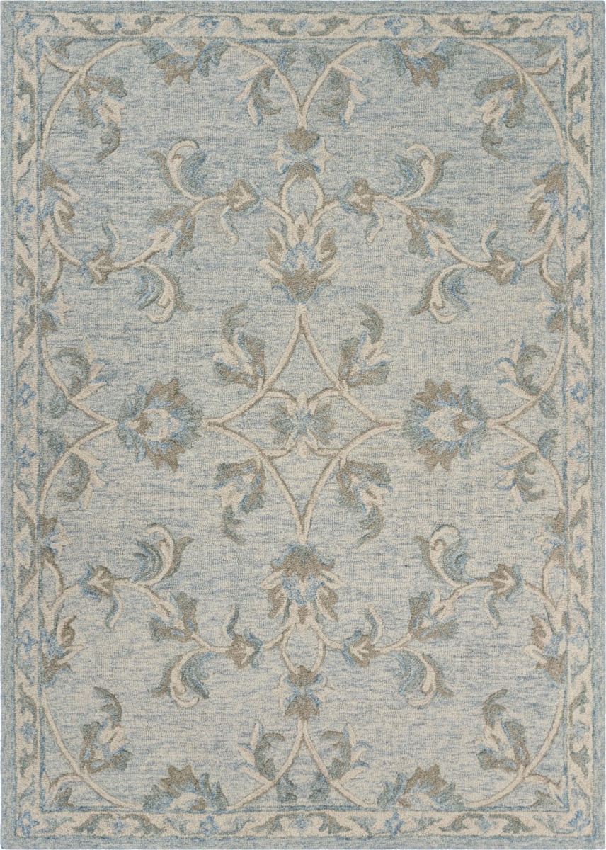 Upc 759332541834 - 7 X 9 Ft. Filigree Rectangle Area Rug - Blue & Cream 