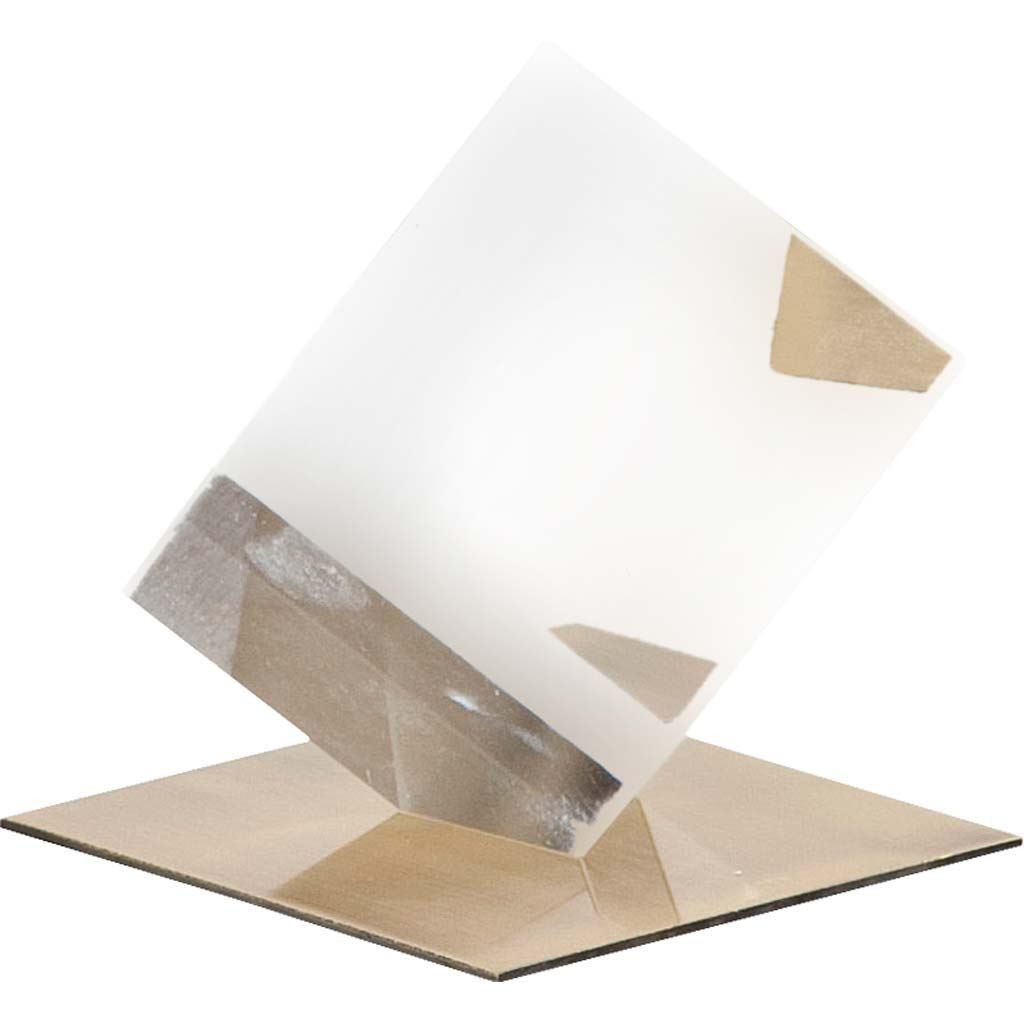 5 in. Optical Glass Cube & Gold Sculpture, Clear