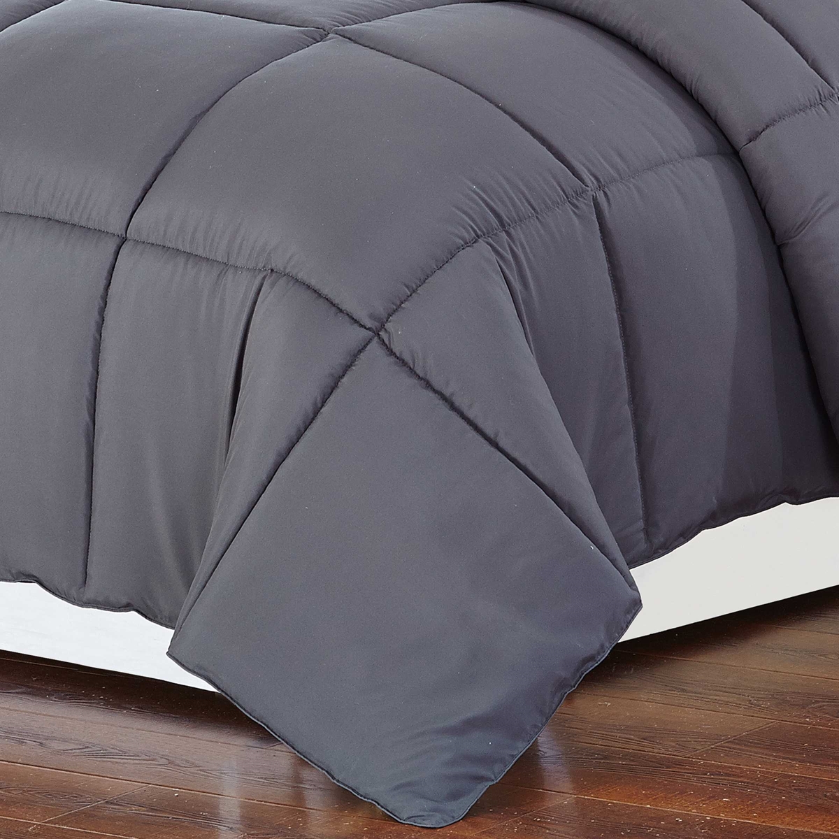 303545 1 X 60 X 80 In. Luxry Cozy Soft Square Quilted Throw Blanket & Back Fleece Navy Blue