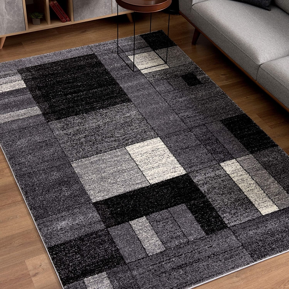 UPC 722985643835 product image for 7 x 9 ft. Gray Distressed Geometric Area Rug | upcitemdb.com