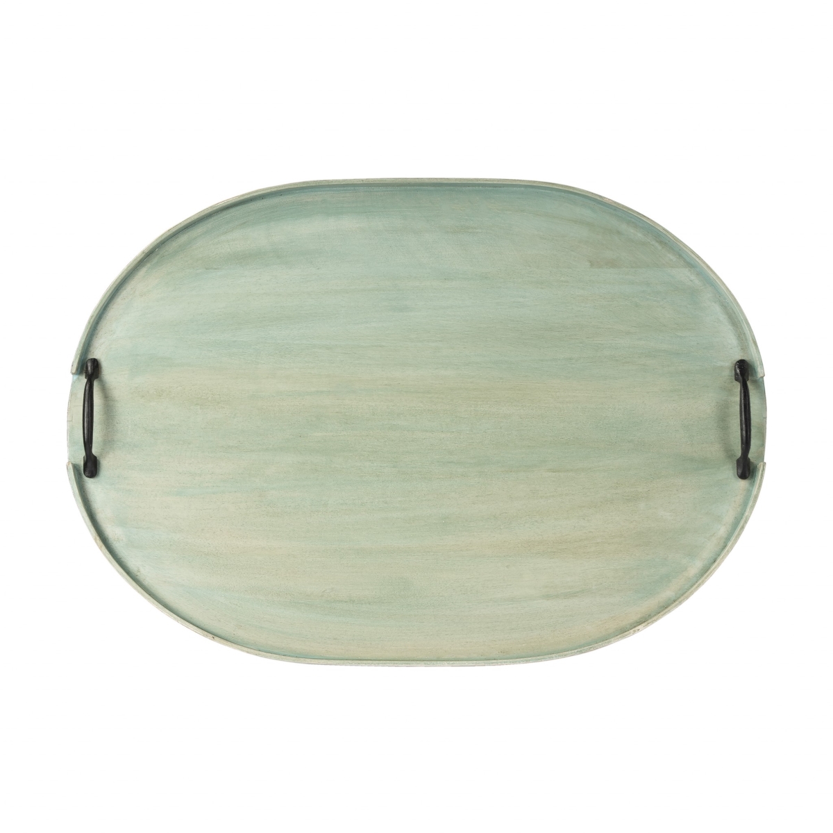 Picture of HomeRoots 388900 1.5 x 26.5 x 18.5 in. Distressed Green Wood Serving Tray