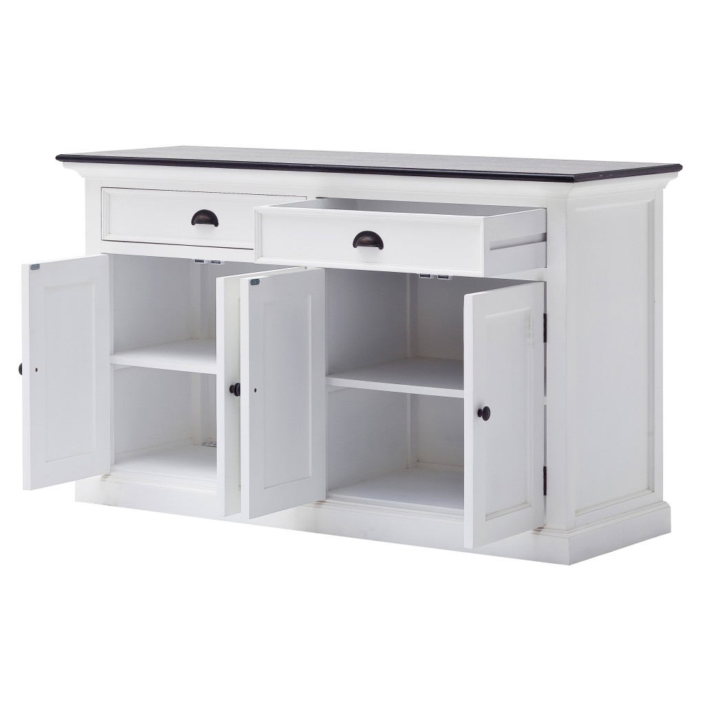 Picture of HomeRoots 388229 Modern Farmhouse Buffet Server, Black & White