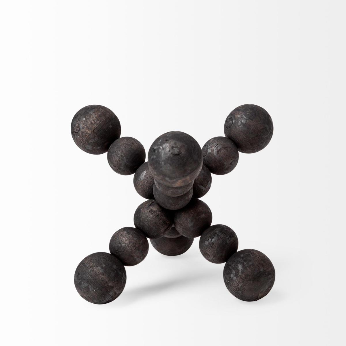 Picture of HomeRoots 392572 7 in. Beaded Wooden Decorative Jack&#44; Black & Brown