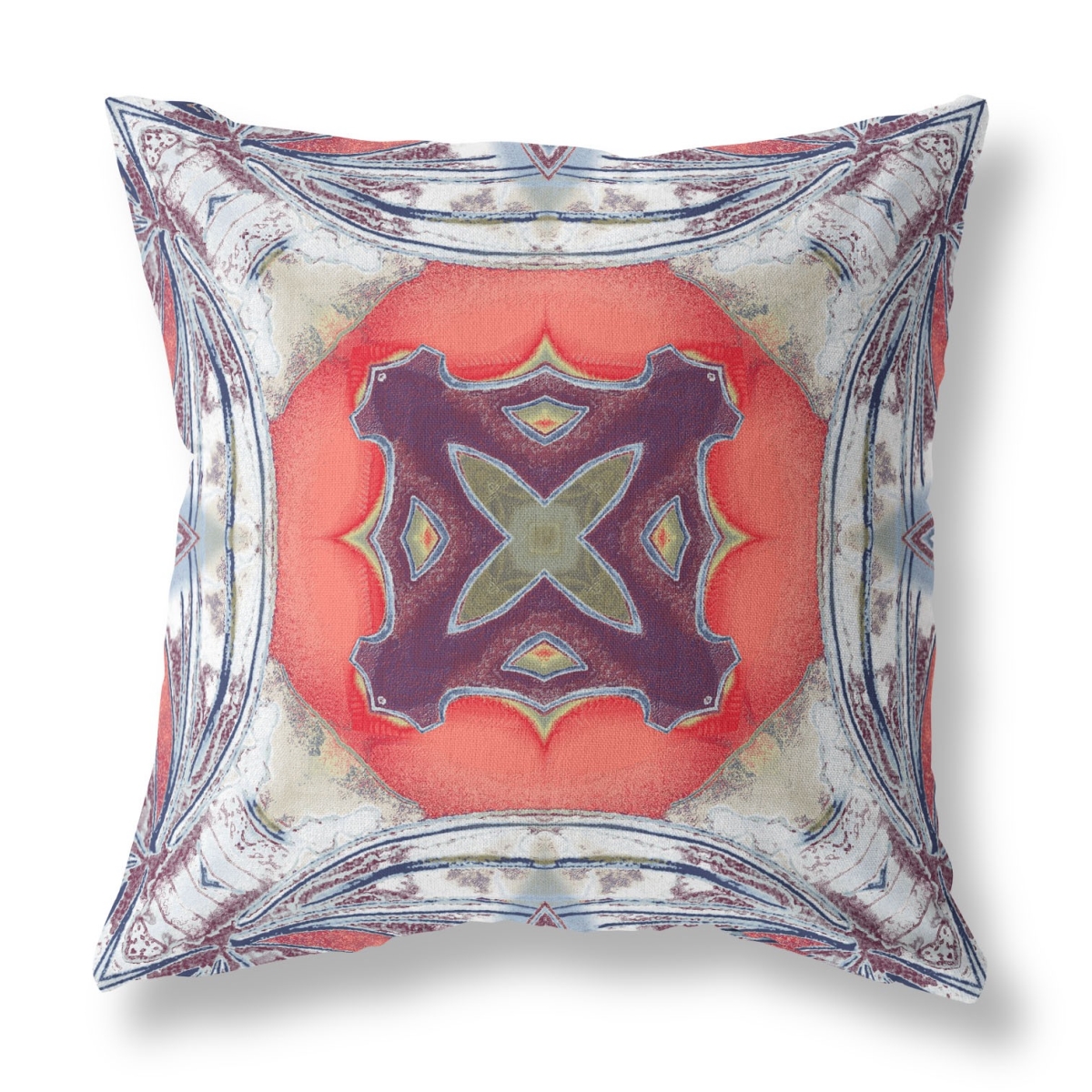UPC 606114000105 product image for 411708 28 in. Geo Tribal Indoor & Outdoor Throw Pillow, Light Blue, Grey | upcitemdb.com