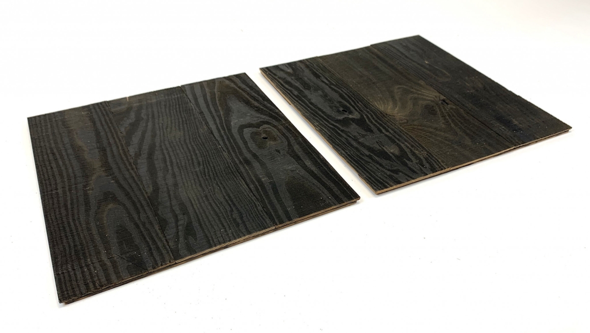 Picture of HomeRoots 415197 Black Rustic Wood Wall Art Hanging Panels - Set of 2