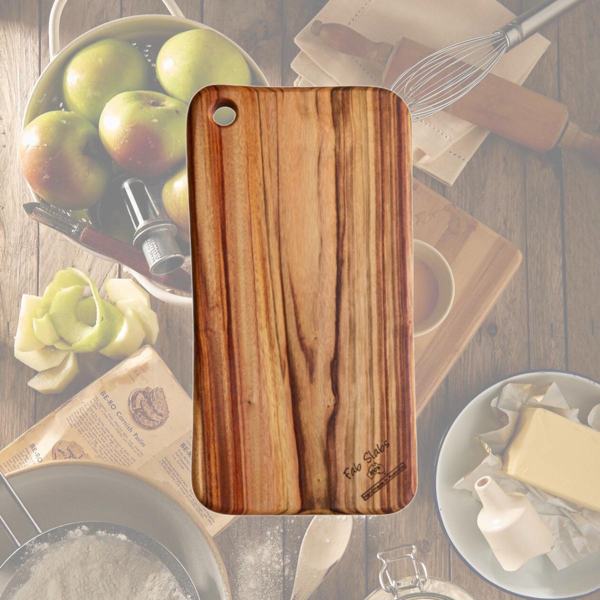 Picture of HomeRoots 469159 Natural Wood Rounded Rectangle Anti-Bacterial Cutting Board