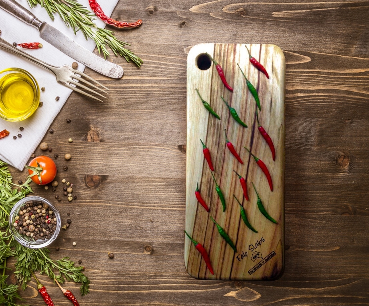 Picture of HomeRoots 469160 Natural Wood Rounded Rectangle Narrow Anti-Bacterial Cutting Board