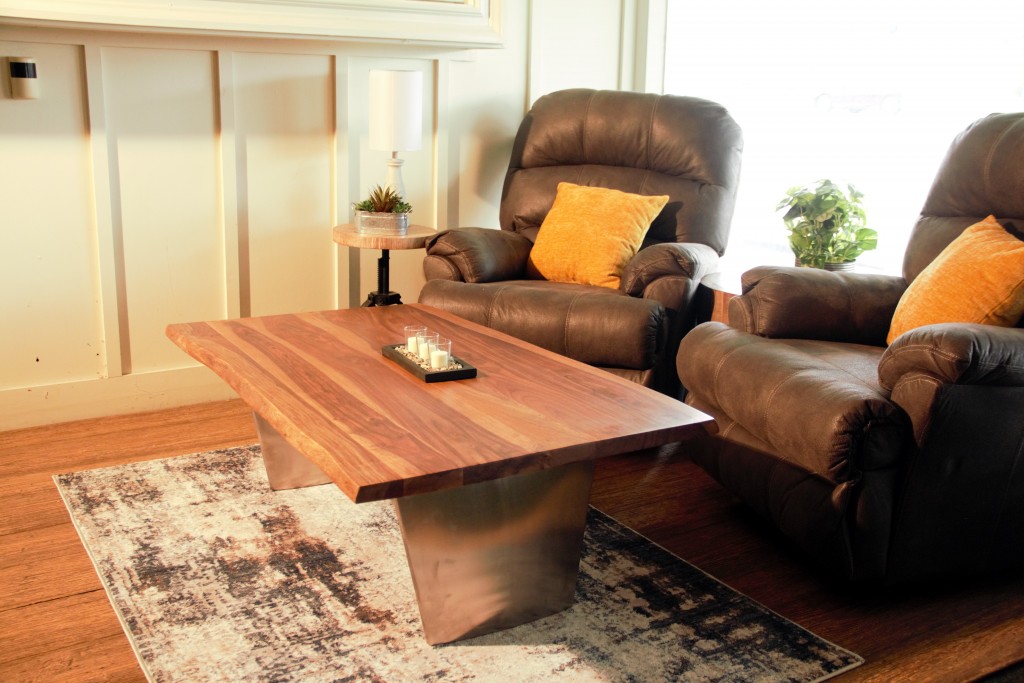 31 in. Rustic Brown Mango Wood Live Edge Coffee Table