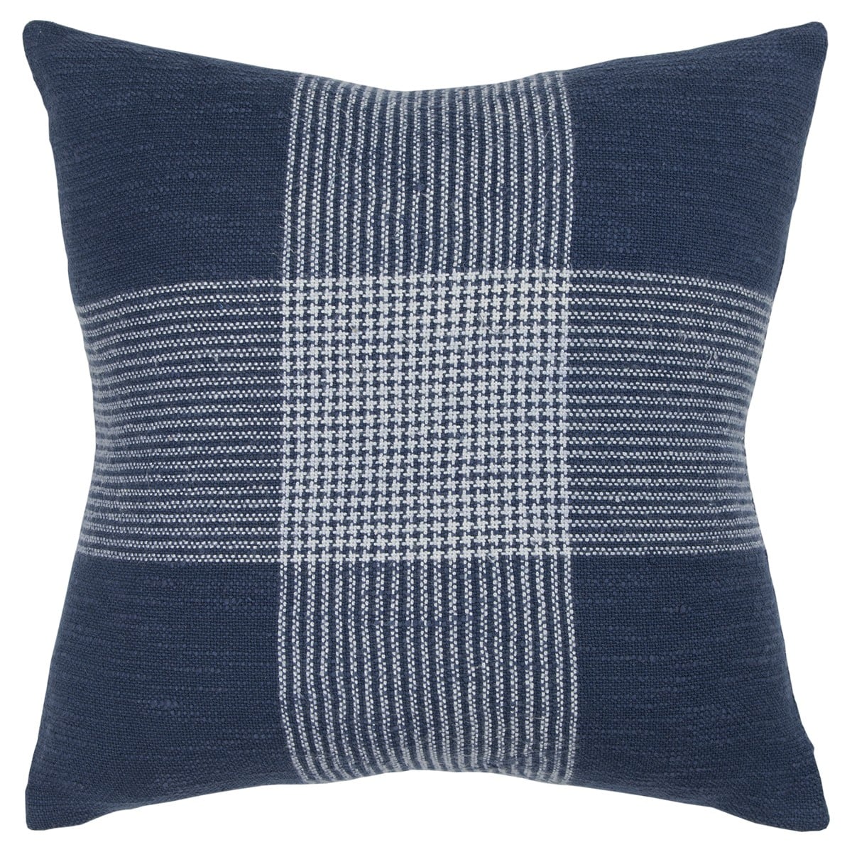 Indigo & White Plaid Pattern Throw Pillow