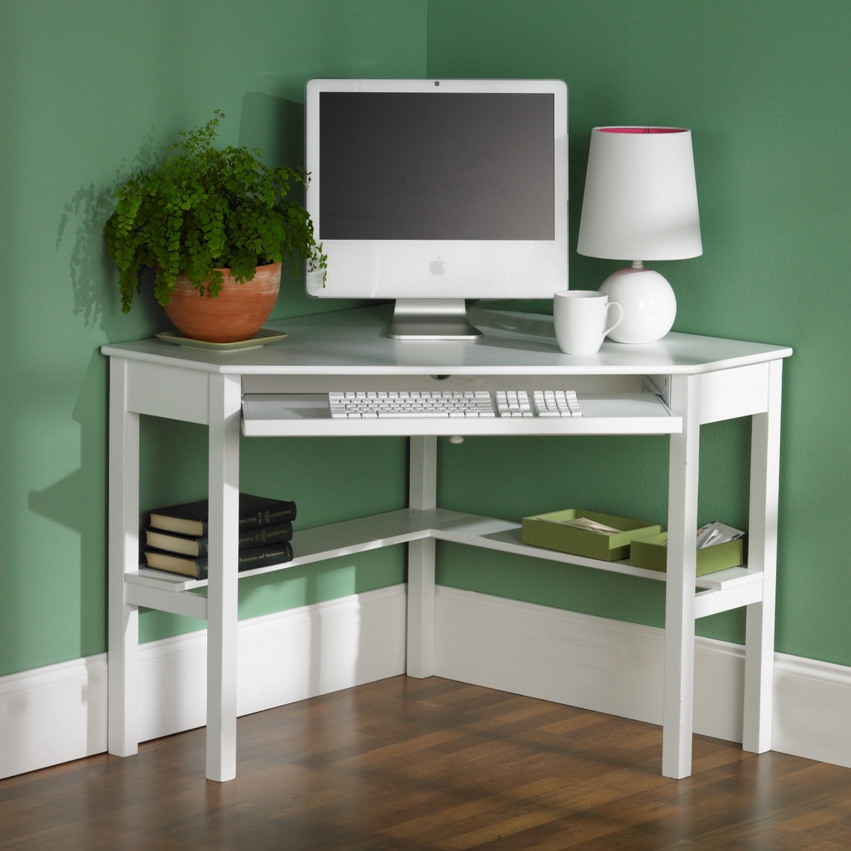 402031 White Corner Computer Desk