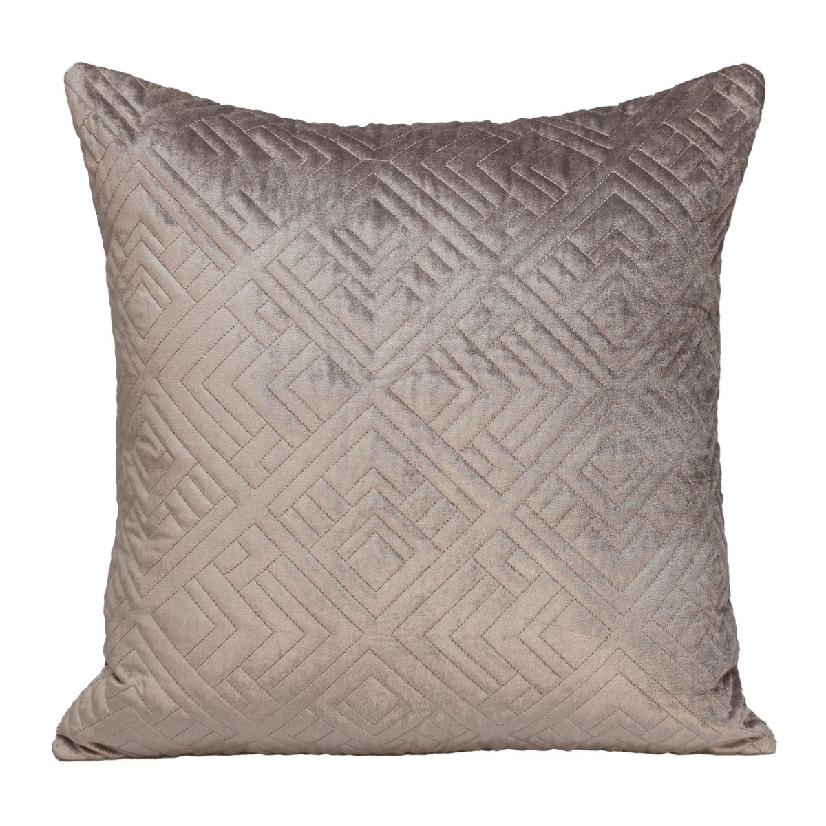 402860 Quilted Taupe Decorative Throw Pillow