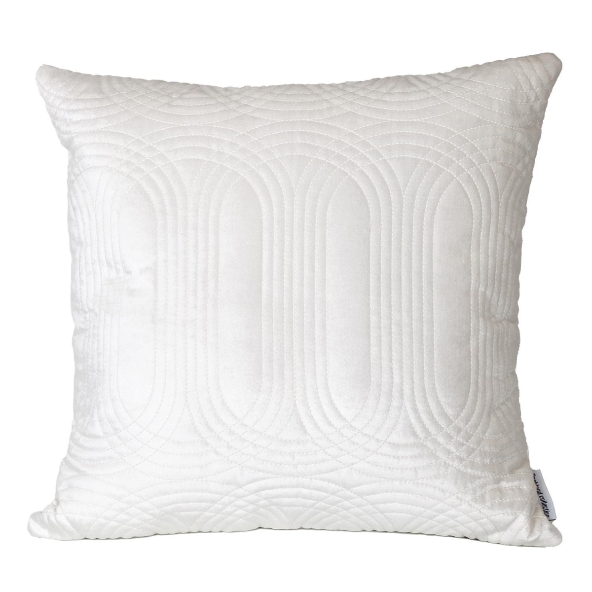 402892 Quilted Velvet White Square Throw Pillow