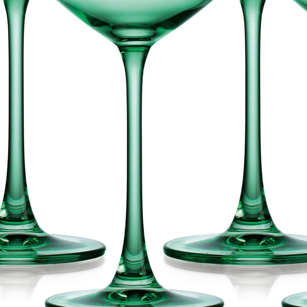 Picture of HomeRoots 485963 Translucent Coupe Glasses, Pale Green - Set of 4