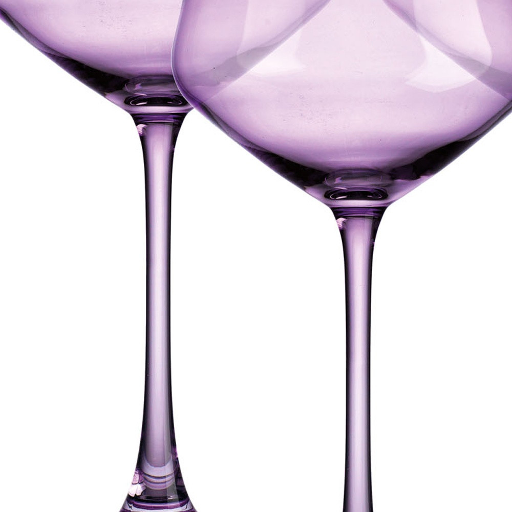 Picture of HomeRoots 485965 Translucent Coupe Glasses, Purple - Set of 4