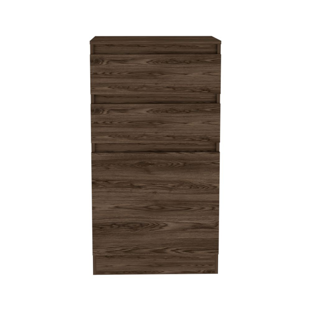 23 in. Manufactured Wood Two Drawer Standard Chest, Dark Walnut