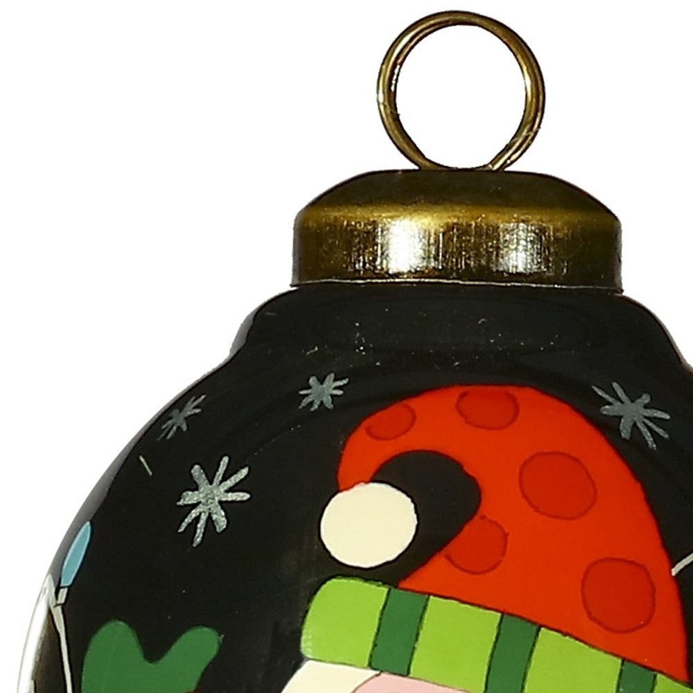 Picture of HomeRoots 477461 Santa in Holiday Lights Hand Painted Mouth Blown Glass Ornament, Multi Color