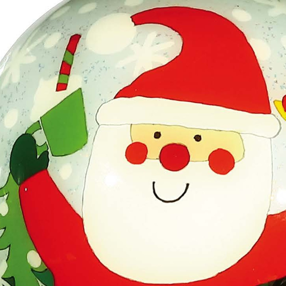 Picture of HomeRoots 477463 Festive Glitter Santa Hand Painted Mouth Blown Glass Ornament, Multi Color