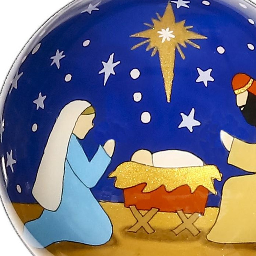 Picture of HomeRoots 477474 Silent Night Hand Painted Mouth Blown Glass Ornament, Multi Color