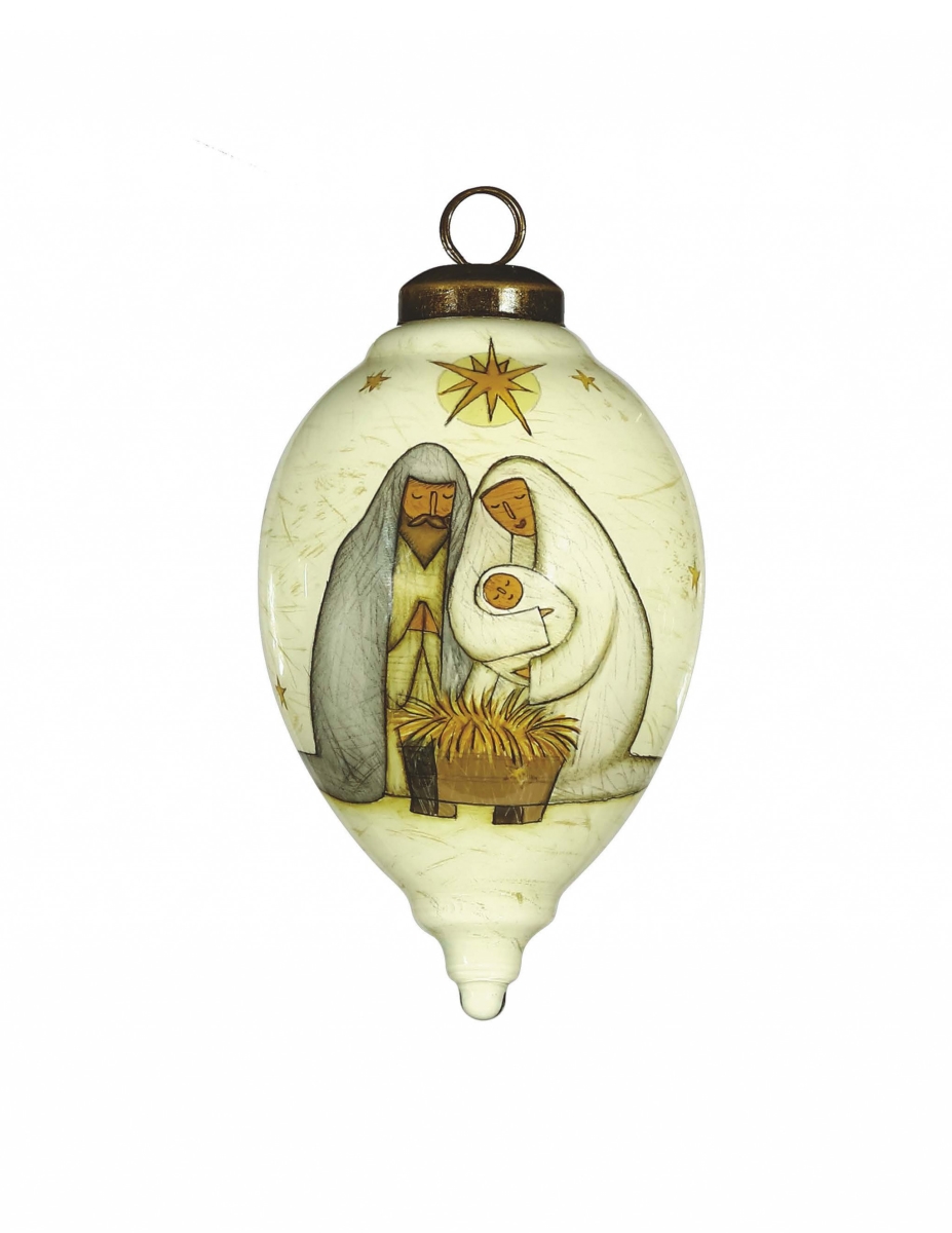 Picture of HomeRoots 477475 Nativity Holy Family Hand Painted Mouth Blown Glass Ornament, Multi Color