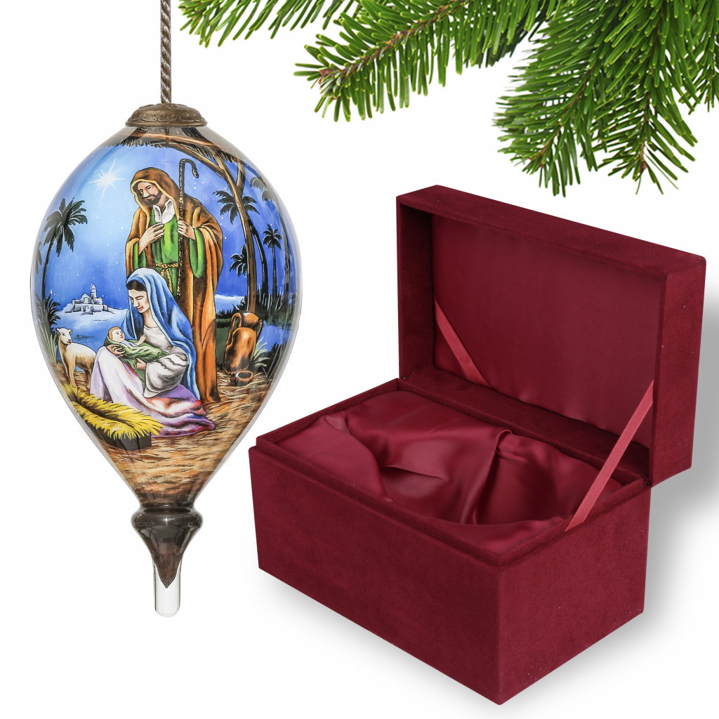 Picture of HomeRoots 477485 Holy Family Christmas Hand Painted Mouth Blown Glass Ornament, Multi Color