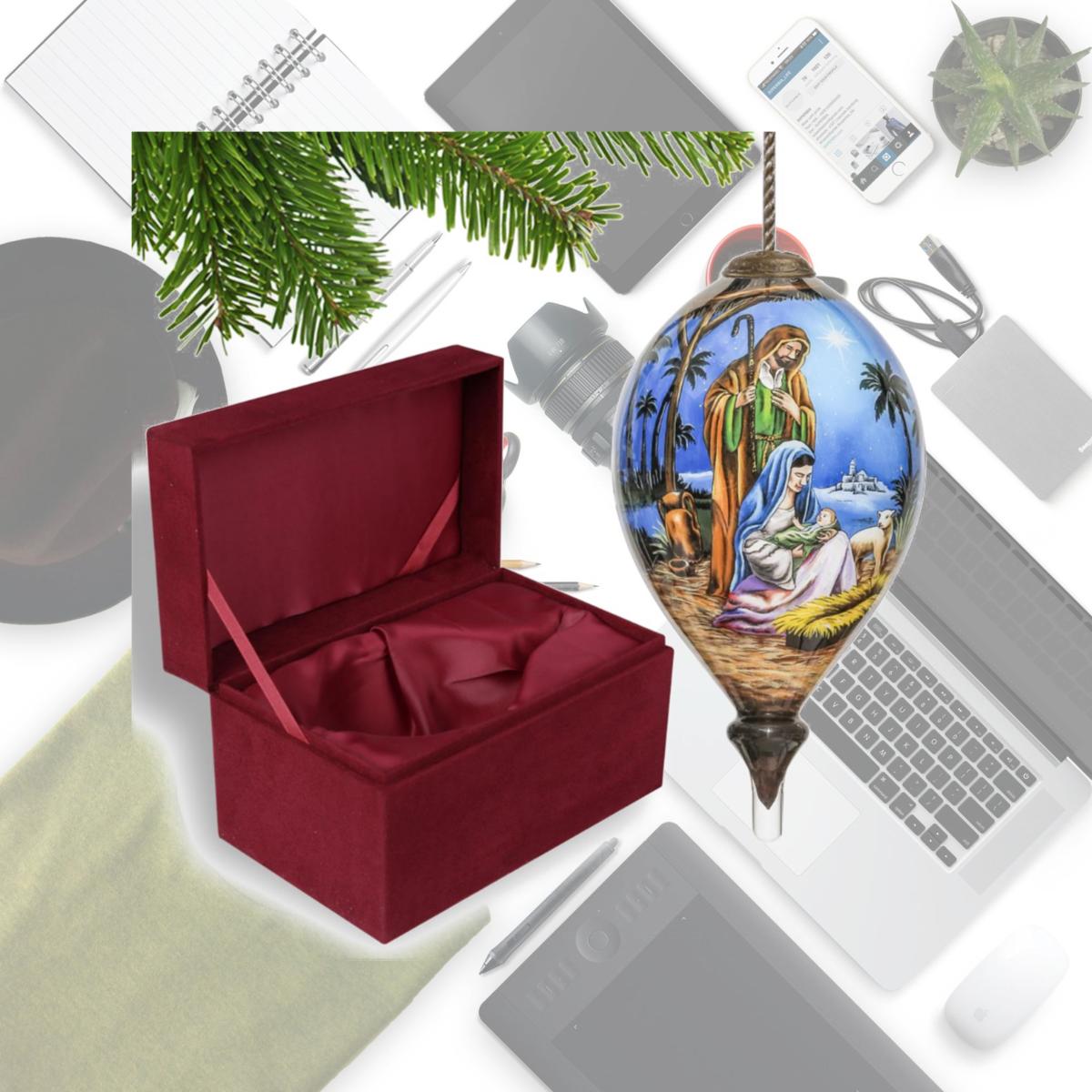 Picture of HomeRoots 477485 Holy Family Christmas Hand Painted Mouth Blown Glass Ornament, Multi Color