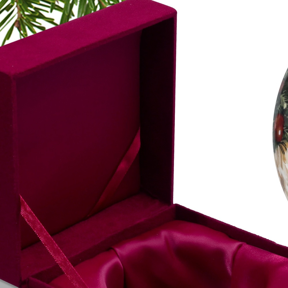 Picture of HomeRoots 477517 Puppy Under the Christmas Tree Hand Painted Mouth Blown Glass Ornament, Multi Color