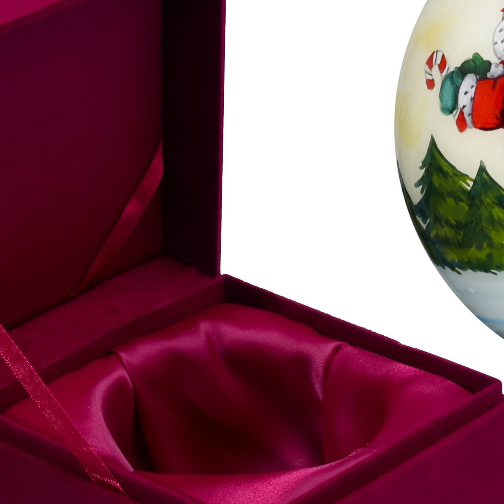 Picture of HomeRoots 477522 Ice Skating Mr. & Mrs. Santa Hand Painted Mouth Blown Glass Ornament&#44; Multi Color