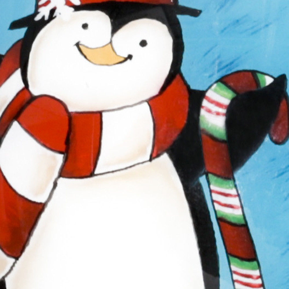 Picture of HomeRoots 477523 Anywhere with You Is Always Better Penguin Hand Painted Mouth Blown Glass Ornament, Multi Color