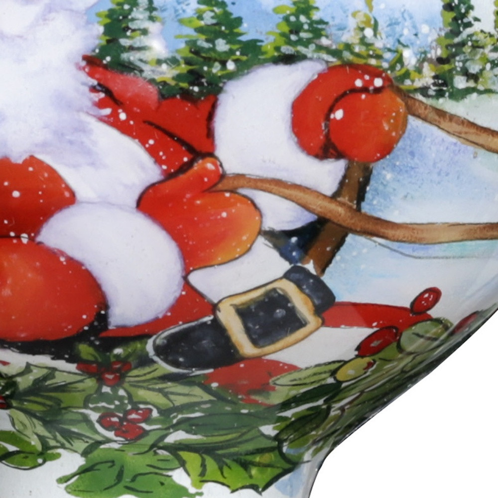 Picture of HomeRoots 477526 Santa Riding A Sleigh Hand Painted Mouth Blown Glass Ornament, Multi Color