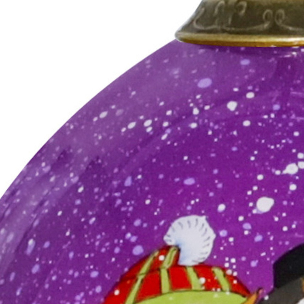 Picture of HomeRoots 477528 Amore Snowmen Hand Painted Mouth Blown Glass Ornament, Multi Color
