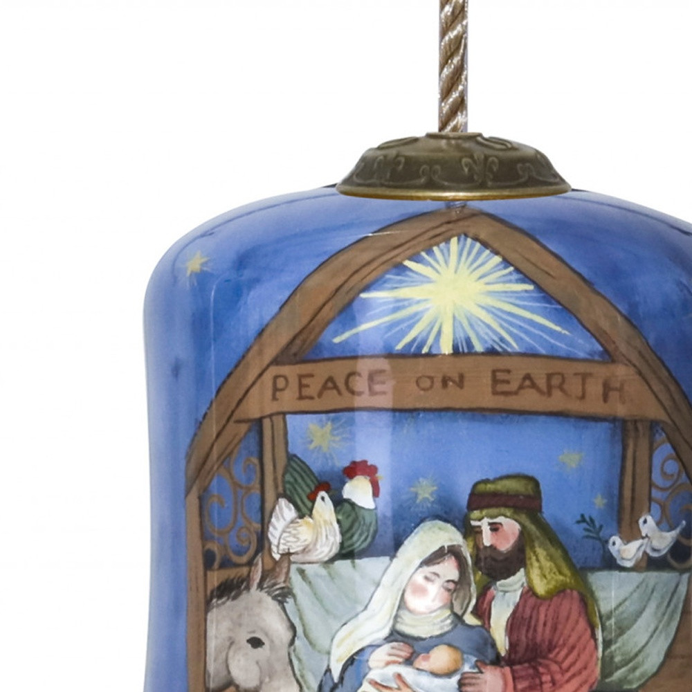 Picture of HomeRoots 477536 Holy Family Bethlehem Hand Painted Mouth Blown Glass Ornament, Multi Color