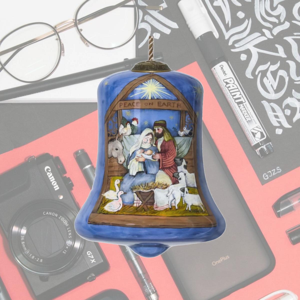 Picture of HomeRoots 477536 Holy Family Bethlehem Hand Painted Mouth Blown Glass Ornament, Multi Color