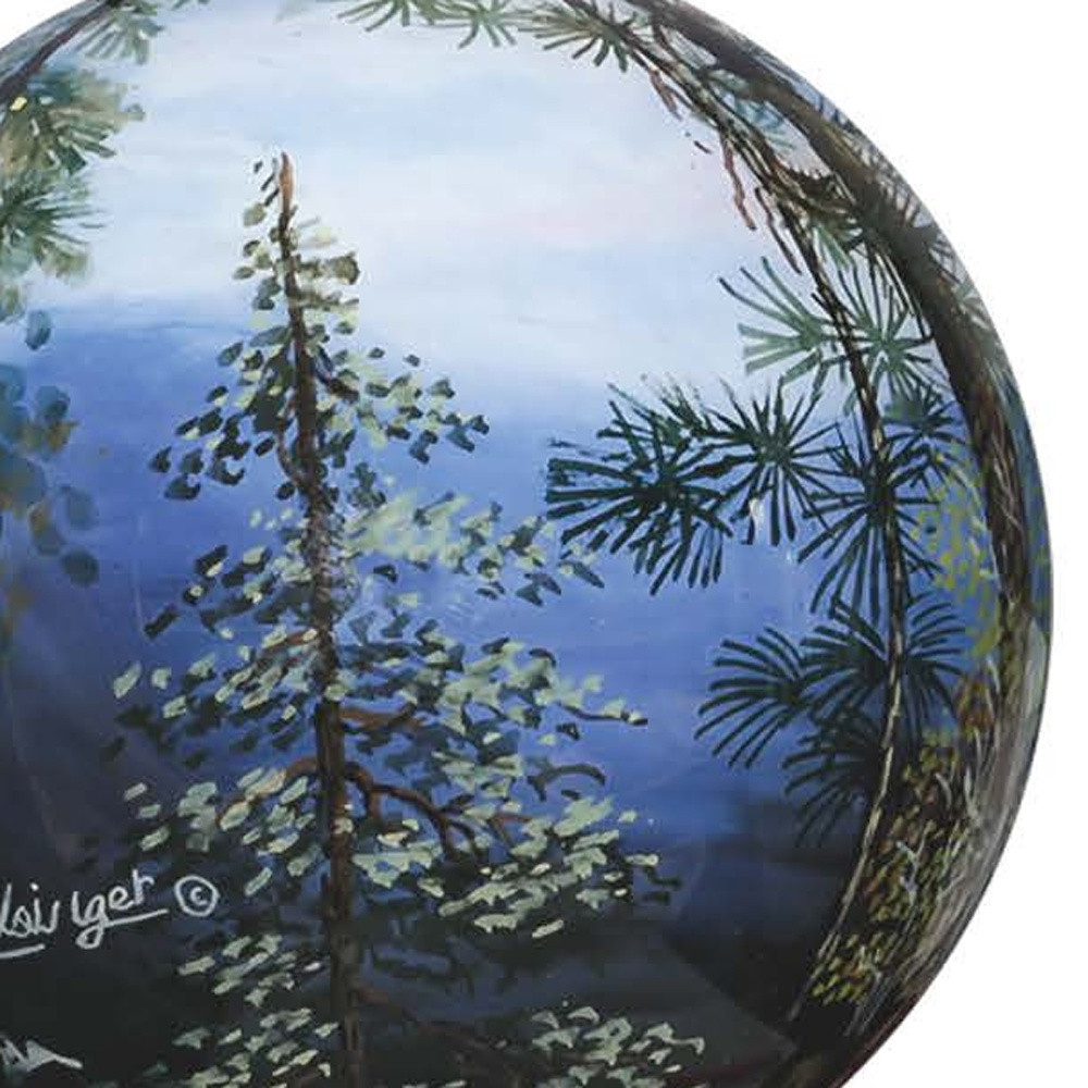 Picture of HomeRoots 477538 Scenic Life Is Better in the Mountains Hand Painted Mouth Blown Glass Ornament, Multi Color
