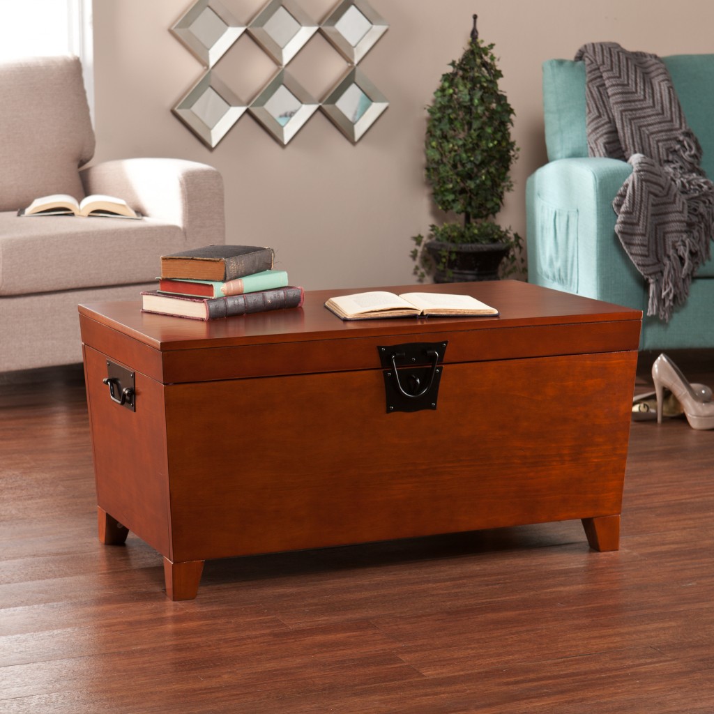 39 in. Manufactured Wood & Metal Rectangular Coffee Table, Brown