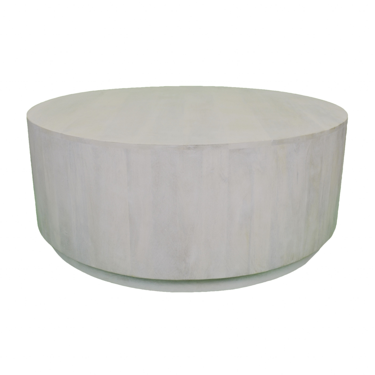 493312 17 x 42 x 42 in. Rustic White Solid Wood Round Distressed Coffee Table
