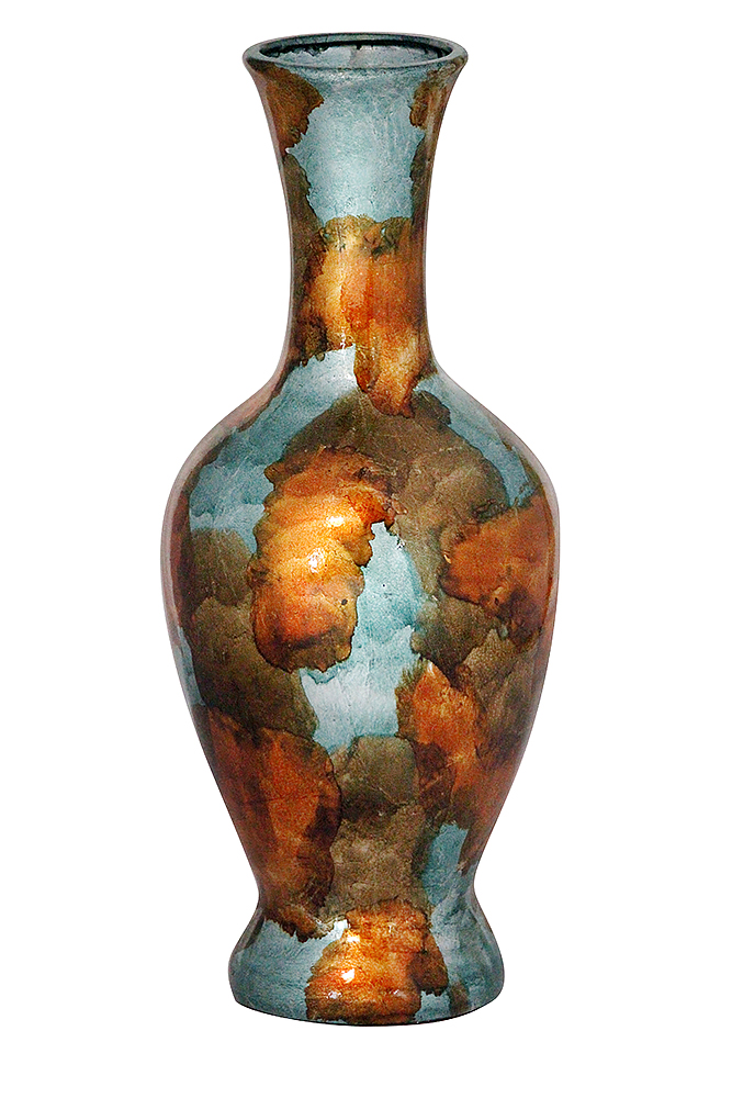 294546 Mary 18 In. Foiled & Lacquered Ceramic Vase Lacquered