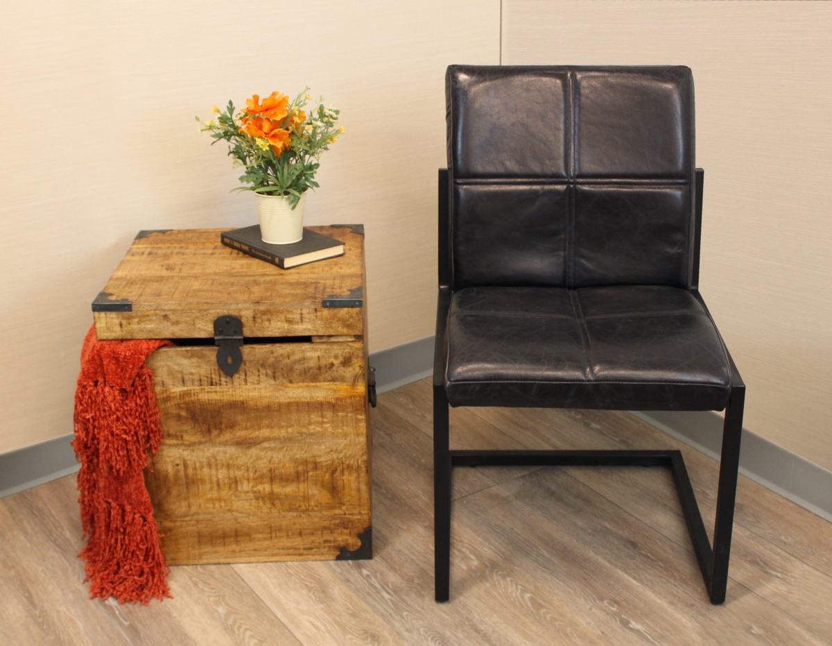 488537 20 in. Natural Brown Solid Wood Square End Table