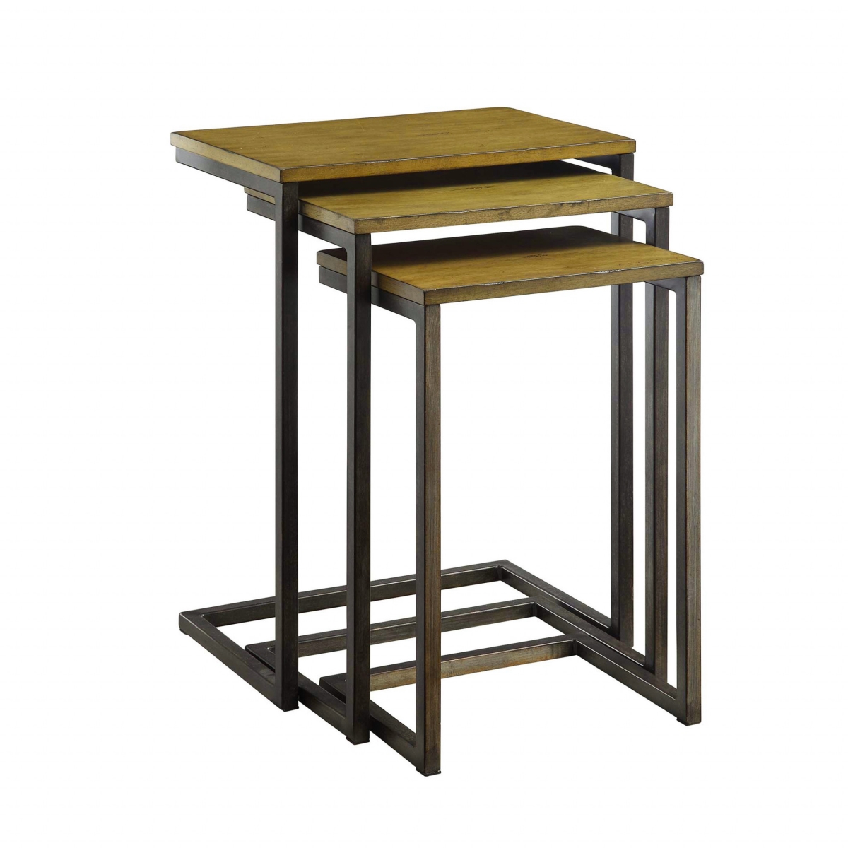 23.5 x 18 x 12 in. Black & Brown Solid Wood Rectangular End Table