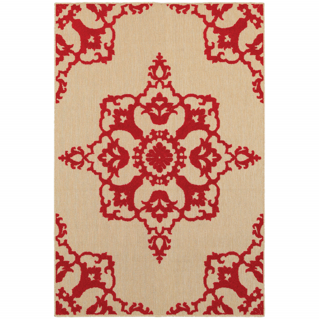 UPC 606114581086 product image for 507566 10 x 13 ft. Sand Oriental Stain Resistant Indoor & Outdoor Rectangle Area | upcitemdb.com