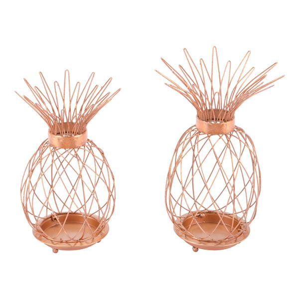 295665 15.4 X 9.8 X 9.4 In. Copper Candle Holder, Set Of 2