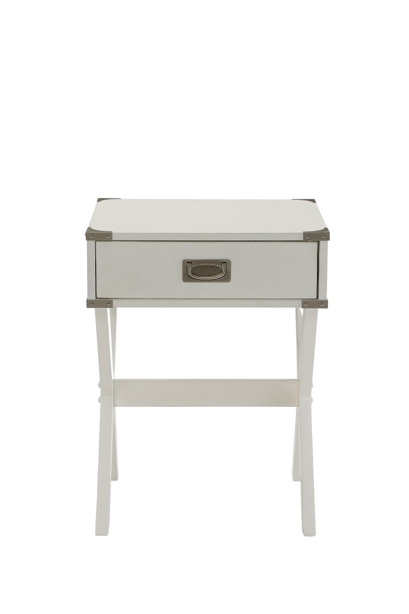 23 x 20 x 18 in. MDF, Solid Wood Leg White End Table