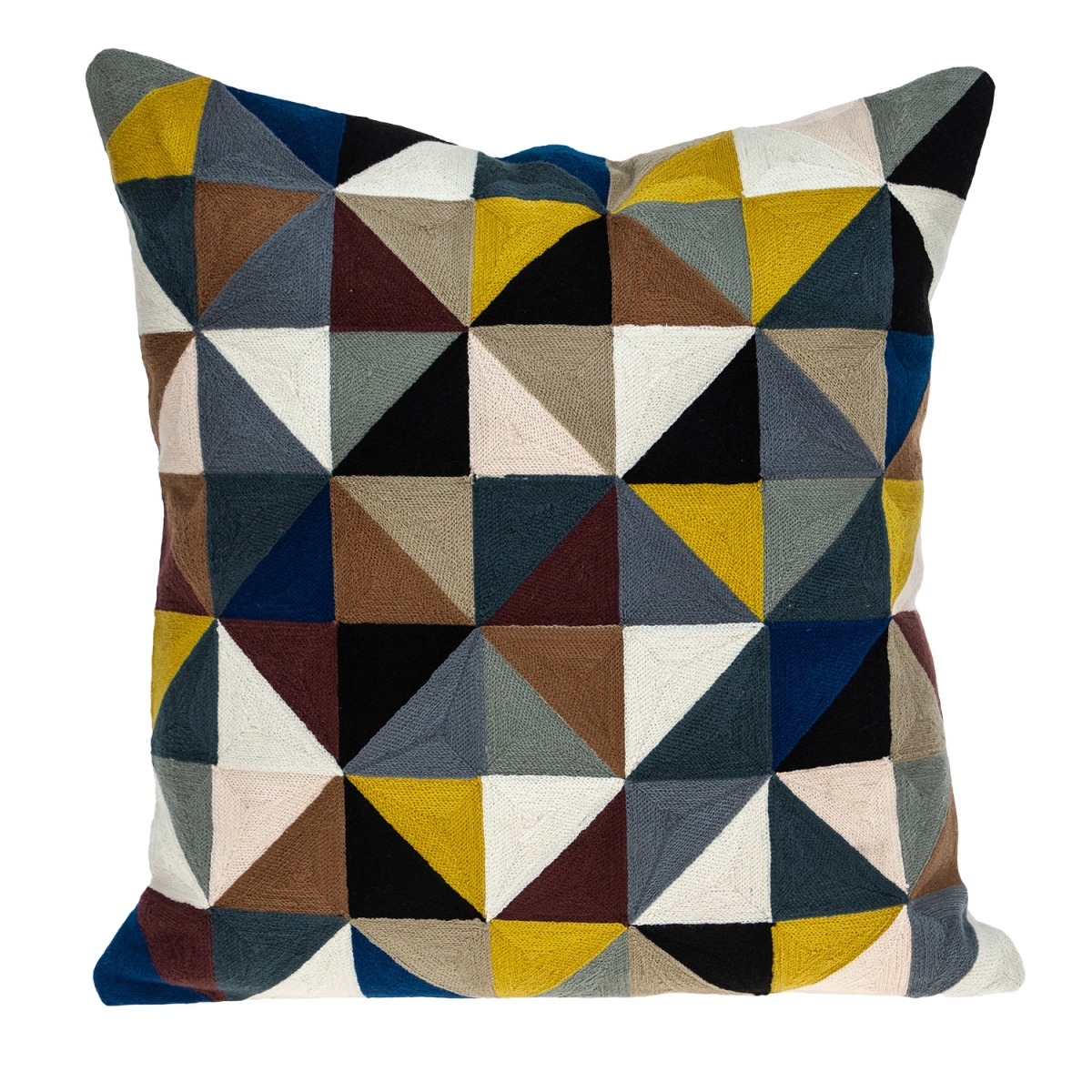 476182 6 x 20 x 20 in. Black & Yellow Geometric Zippered 100 Percent Cotton Throw Pillow