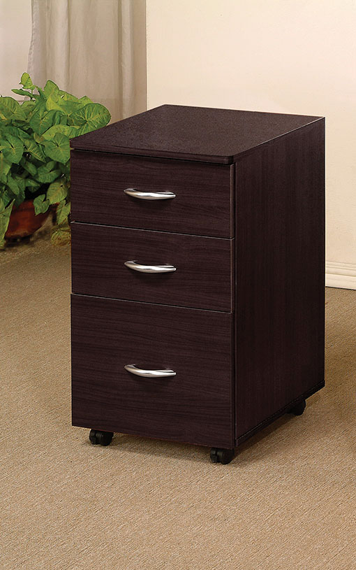 285214 27 X 16 X 19 In. Wood Vene Espresso File Cabinet With 3 Drawer