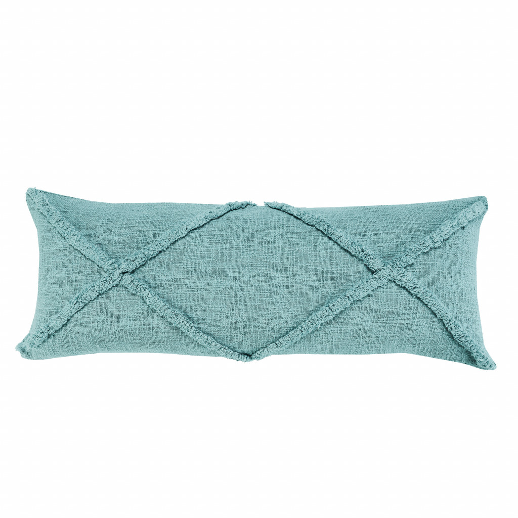 517376 14 x 14 x 36 in. Blue Geometric Zippered 100 Percent Cotton Throw Pillow - Set of 2